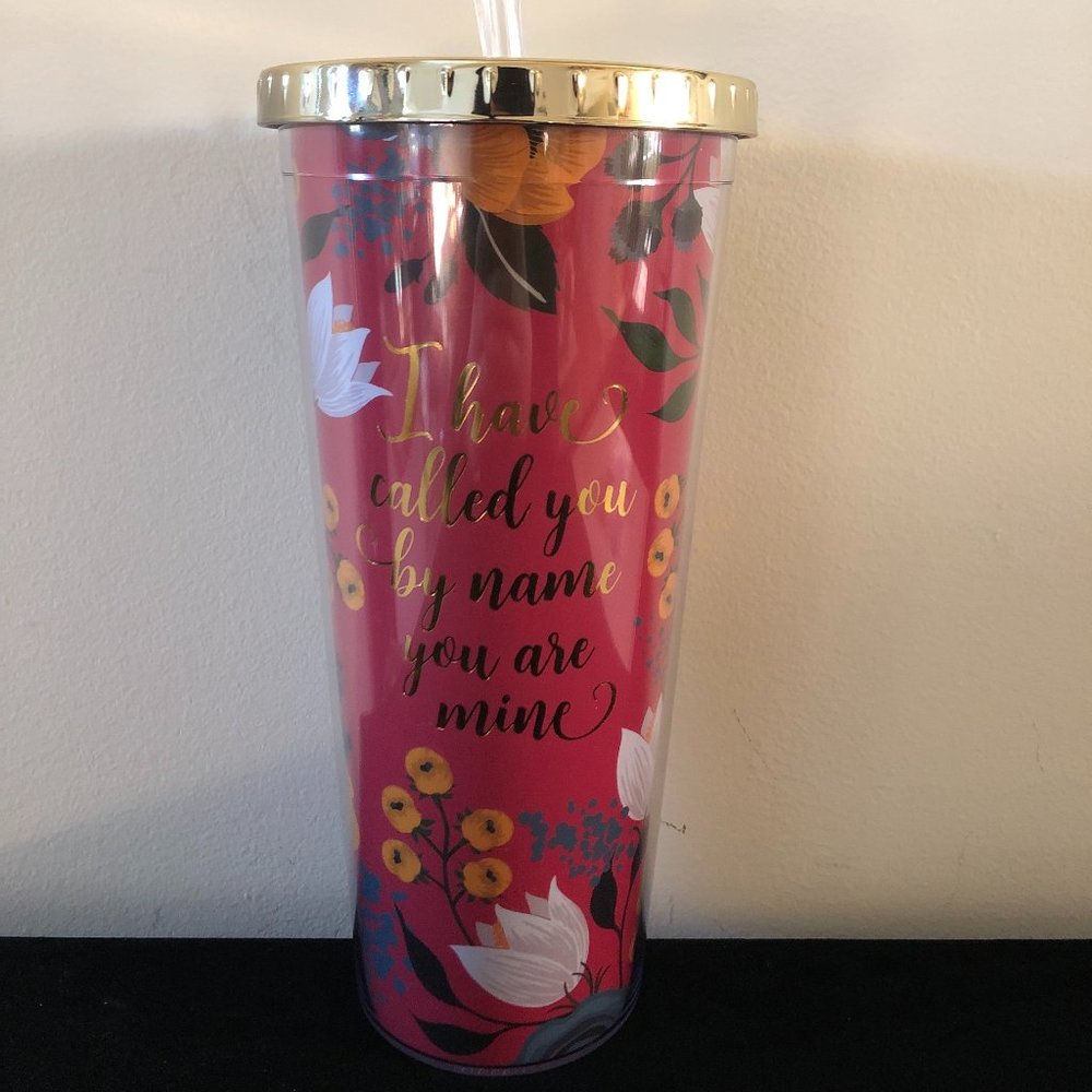 Floral Insulated Straw Tumbler (New and Unused) - Picture 1 of 4